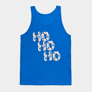 Ho Ho Ho In Royal Blue Print Design Tank Top